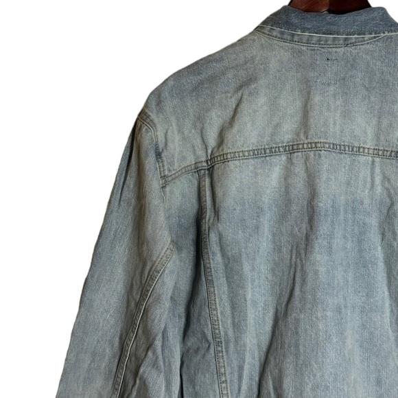Gap Denim Jean Trucker Jacket Light Blue Wash Retro 1990s Broken In Extra Large - Picture 10 of 16